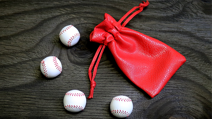 Set of 4 Leather Balls for Cups and Balls