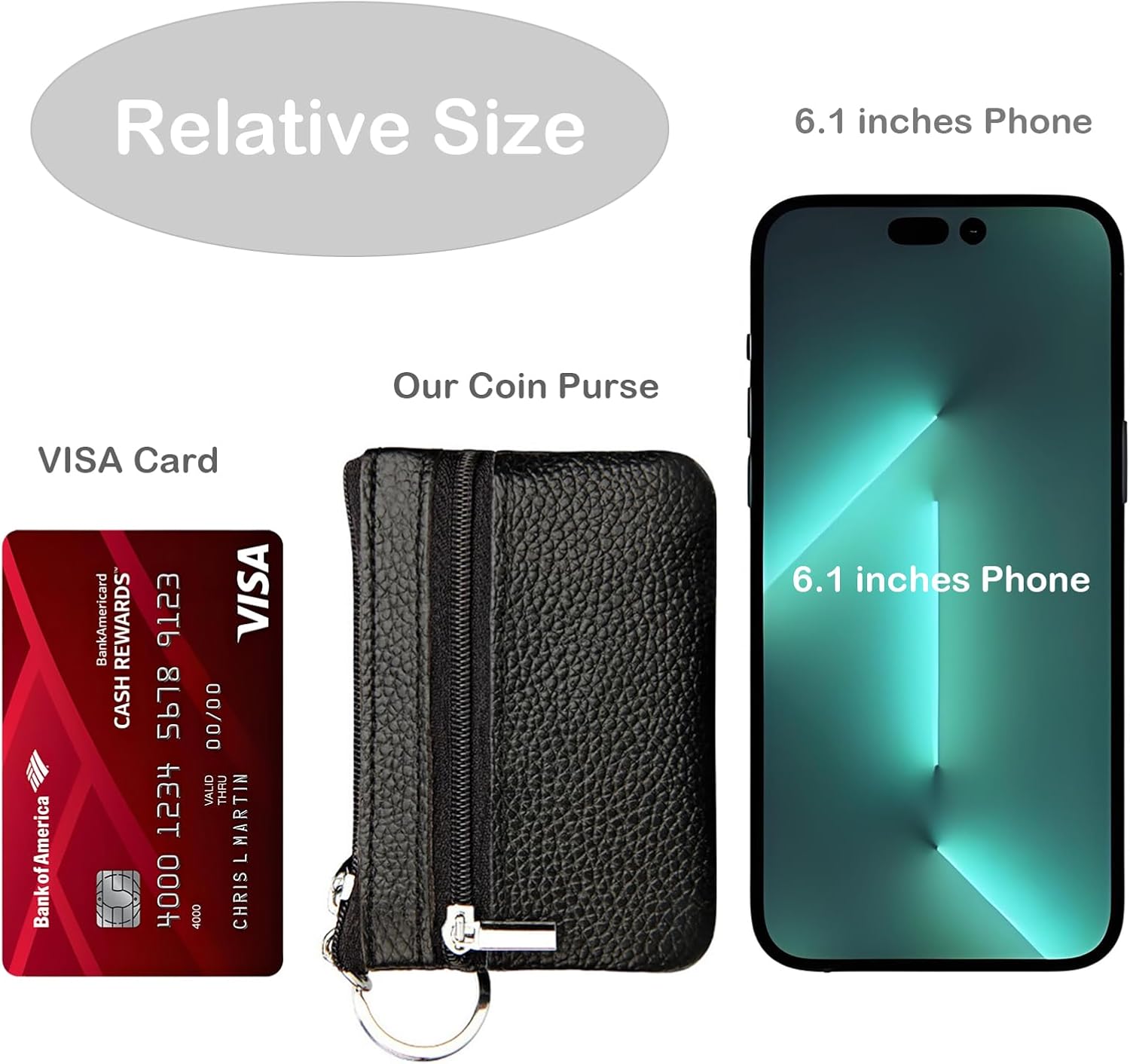 Double Pocket Leather Coin Purse