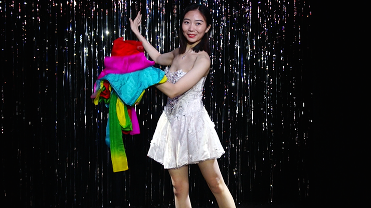 Rainbow Silk Fountain Streamer