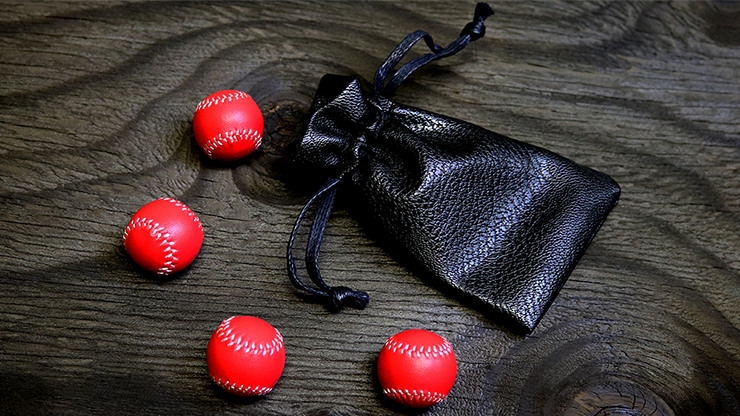 Set of 4 Leather Balls for Cups and Balls