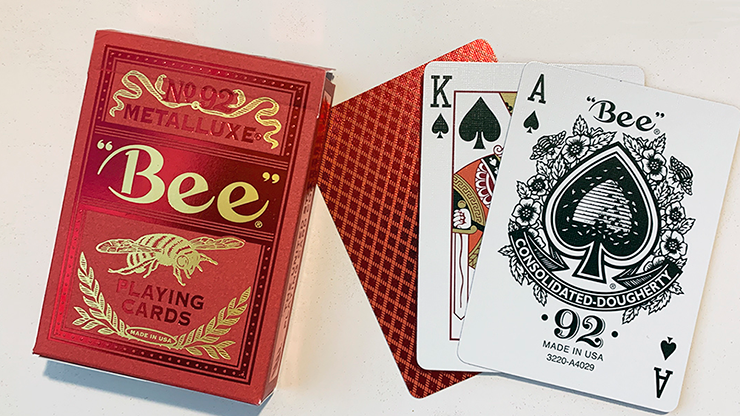 Bee Red MetalLuxe Playing Cards