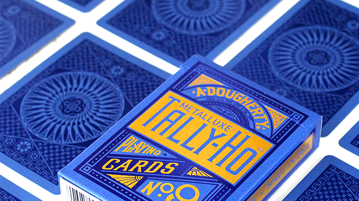 Tally Ho Blue MetalLuxe Playing Cards - Cirlce Back